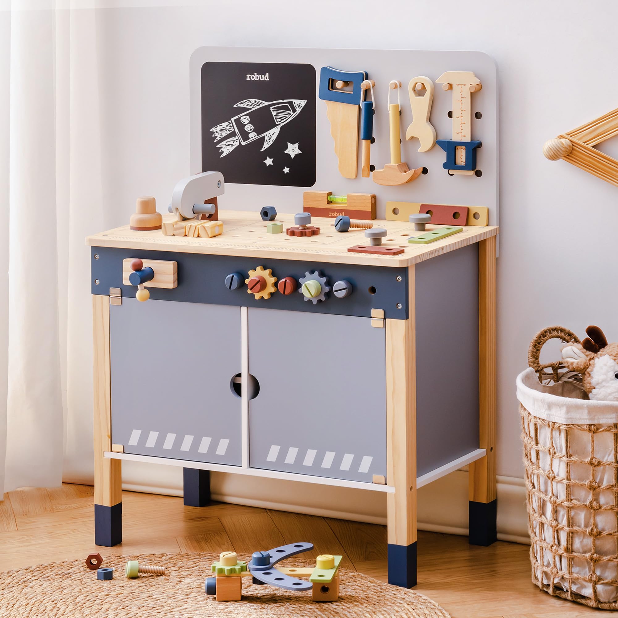 Tools Workshop Kids - ROBUD Drewniany Warsztat Zabawka Zestaw Kreatywnych