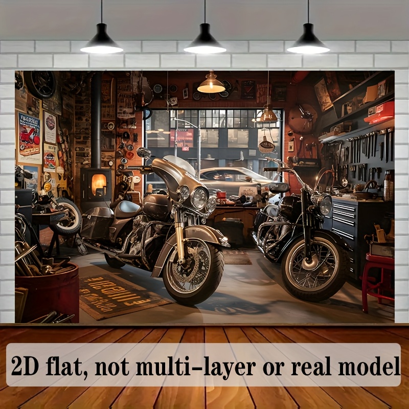 Workshop Tools Wall - Gobelin Motocyklowy Klasyczne Motocykle Warsztat Narzędzia