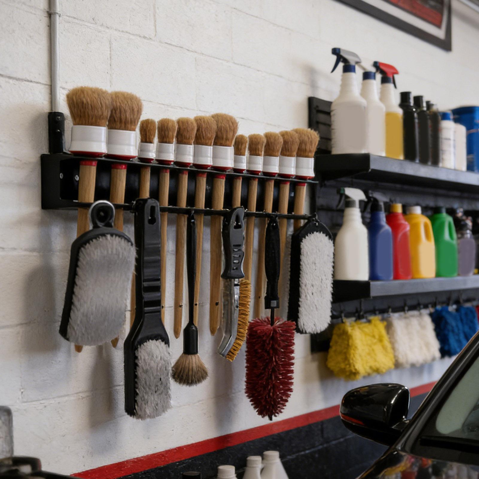 Workshop Tools On Wall - Stojak na szczotki do detailingu, stalowy